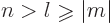 \begin{displaymath}
n > l \mathrel{\raisebox{-1pt}{$\geqslant$}}\vert m\vert
\end{displaymath}