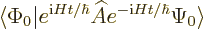 \begin{displaymath}
{\left\langle\Phi_0\hspace{0.3pt}\right\vert} e^{{\rm i}H t...
...hbar} {\hspace{-\nulldelimiterspace}\left.\Psi_0\right\rangle}
\end{displaymath}