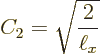 \begin{displaymath}
C_2 = \sqrt{\frac{2}{\ell_x}}
\end{displaymath}