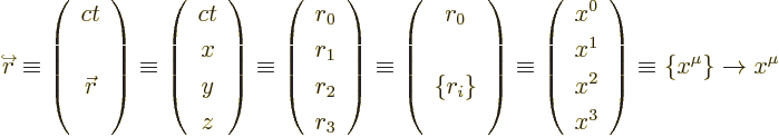 \begin{displaymath}
\kern-1pt{\buildrel\raisebox{-1.5pt}[0pt][0pt]
{\hbox{\hspa...
...\\ \strut x^3\end{array}\right)
\equiv
\{x^\mu\}
\to
x^\mu
\end{displaymath}