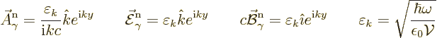 \begin{displaymath}
\skew3\vec A_\gamma^{\rm n}= \frac{\varepsilon_k}{{\rm i}kc...
...arepsilon_k
= \sqrt{\frac{\hbar\omega}{\epsilon_0{\cal V}}} %
\end{displaymath}