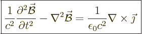 \begin{displaymath}
\fbox{$\displaystyle
\frac{1}{c^2} \frac{\partial^2 \skew2...
...}
= \frac{1}{\epsilon_0 c^2} \nabla \times \vec\jmath\;
$} %
\end{displaymath}