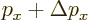 $p_x+\Delta{p}_x$