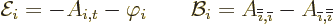 \begin{displaymath}
{\cal E}_i = - A_{i,t} -\varphi_i
\qquad
{\cal B}_i = A_{...
...th}}} - A_{{\overline{\imath}},{\overline{\overline{\imath}}}}
\end{displaymath}