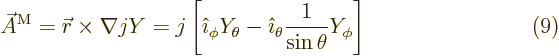 $\parbox{400pt}{\hspace{11pt}\hfill$\displaystyle
\skew3\vec A^{\rm M} = {\skew...
...Y_\theta - {\hat\imath}_\theta
\frac{1}{\sin\theta} Y_\phi\right]
$\hfill(9)}$