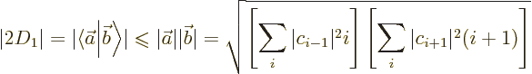 \begin{displaymath}
\vert 2D_1\vert = \vert{\left\langle\vec a\right.\hspace{-\...
...}\vert^2i\right]\left[\sum_i \vert c_{i+1}\vert^2(i+1)\right]}
\end{displaymath}