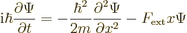 \begin{displaymath}
{\rm i}\hbar \frac{\partial \Psi}{\partial t}
= - \frac{\h...
...} \frac{\partial^2 \Psi}{\partial x^2}
- F_{\rm {ext}} x \Psi
\end{displaymath}