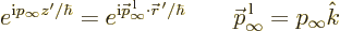 \begin{displaymath}
e^{{\rm i}p_\infty z'/\hbar} = e^{{\rm i}{\skew0\vec p}_\in...
...
\qquad {\skew0\vec p}_\infty^{\,\rm {l}} = p_\infty {\hat k}
\end{displaymath}