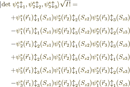 \begin{eqnarray*}
\lefteqn{{\left\vert{\rm det}\;\pe1//b//,\pe2//b//,\pe3//b//\...
..._1/b/z1/ \pe2/{\skew0\vec r}_2/b/z2/ \pe1/{\skew0\vec r}_3/b/z3/
\end{eqnarray*}