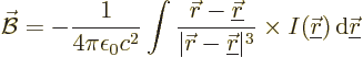 \begin{displaymath}
\skew2\vec{\cal B}= - \frac{1}{4\pi\epsilon_0c^2}
\int \fr...
...\underline{\skew0\vec r}}) {\,\rm d}{\underline{\skew0\vec r}}
\end{displaymath}