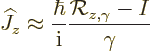 \begin{displaymath}
{\widehat J}_z \approx \frac{\hbar}{{\rm i}} \frac{{\cal R}_{z,\gamma}-I}{\gamma}
\end{displaymath}